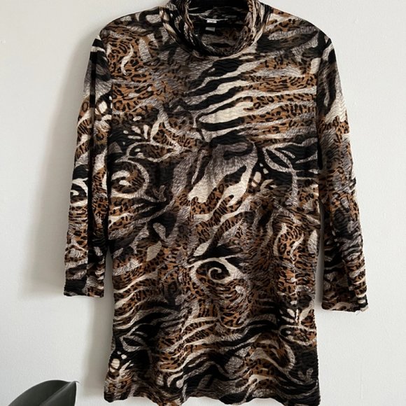 Vintage animal print crewneck top - Picture 1 of 5